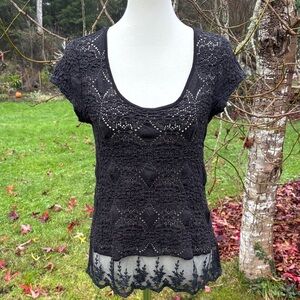 Fun Black Lace Top
